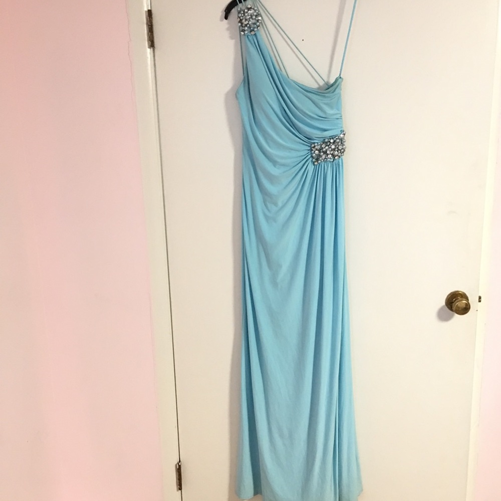 Cache One Shoulder Jeweled Dress